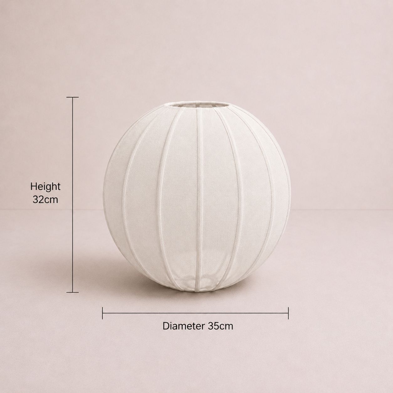 CGC Anica White Round Globe Stretched Fine Cotton Fabric Lampshade