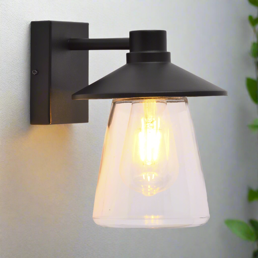 CGC CHESTER Black Outdoor Wall Light Lantern with Bell Shape