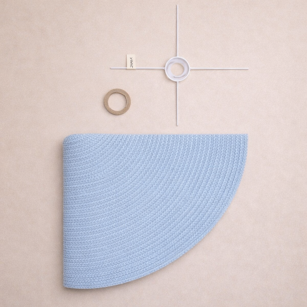 CGC Flora 64cm Baby Blue Floppy Fabric Lampshade