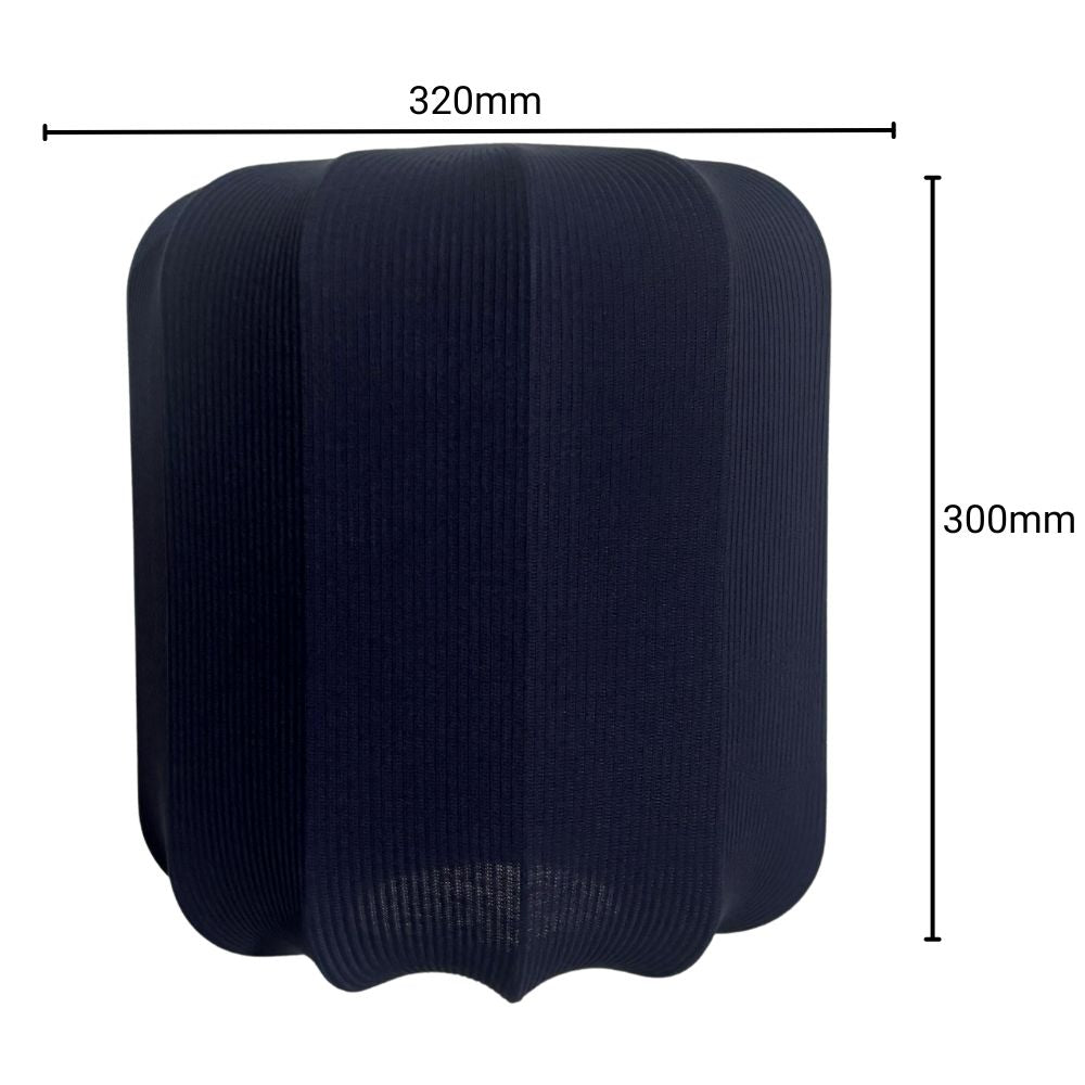 CGC LILA Navy Cylinder Ribbed Stretch Cotton Fabric Lampshade