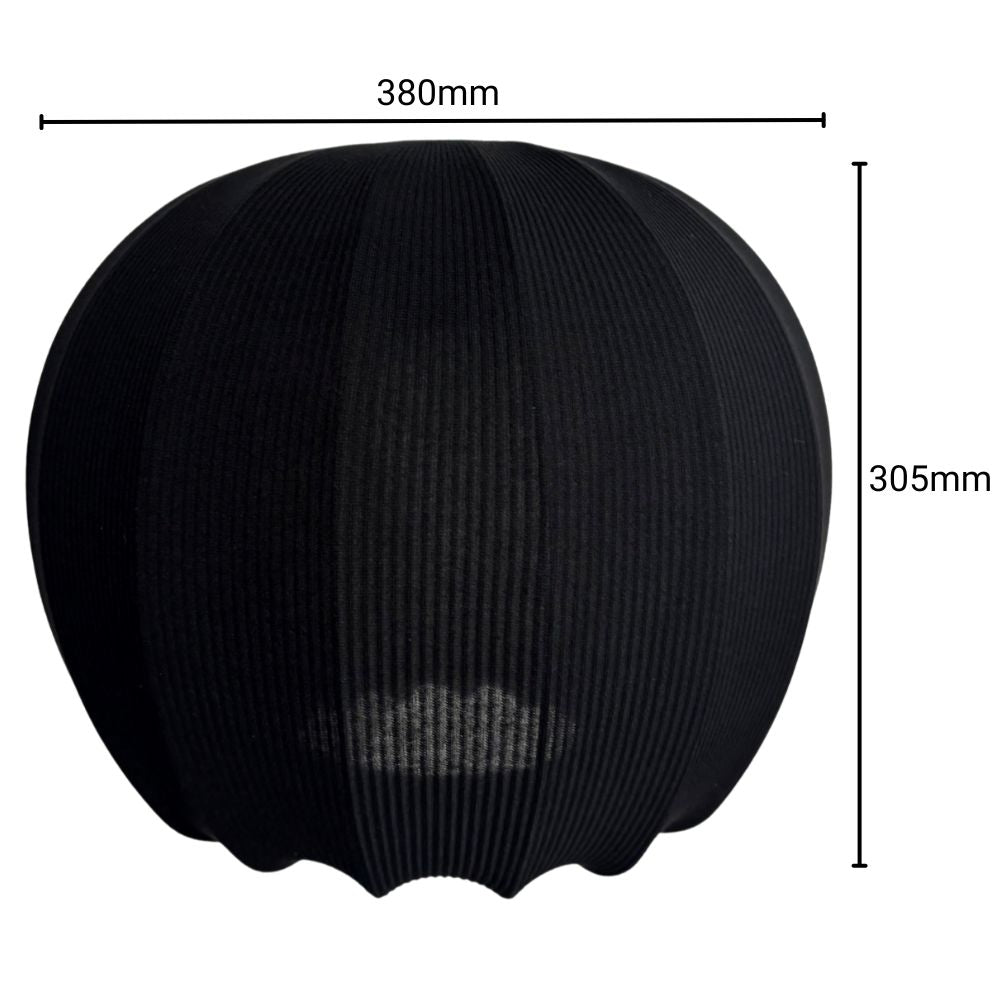 CGC LILA Black Rounded Ribbed Stretch Cotton Fabric Lampshade