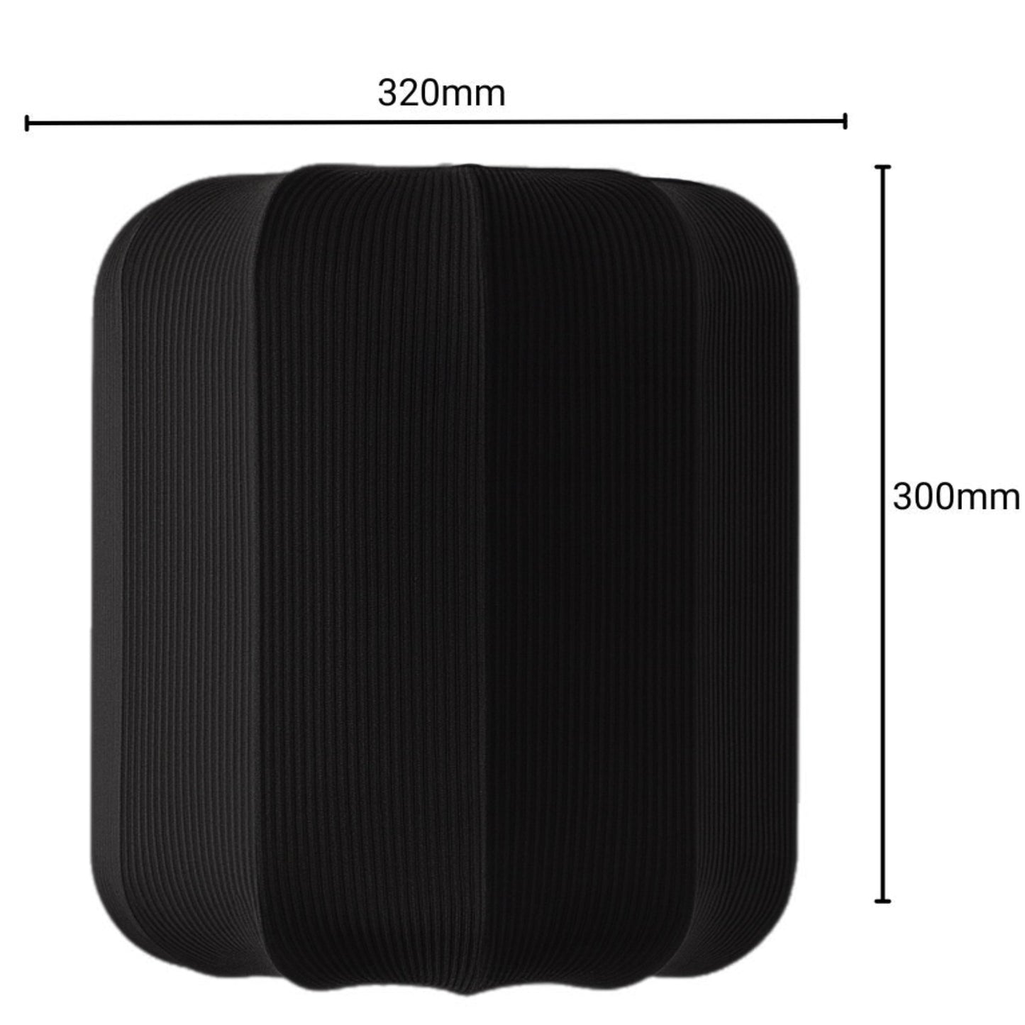 CGC LILA Black Cylinder Ribbed Stretch Cotton Fabric Lampshade