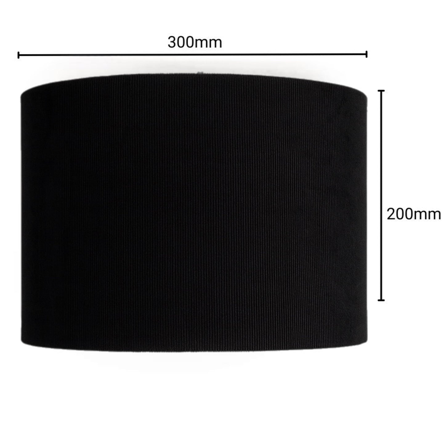 CGC LOLA Black Corduroy 30cm Lampshade Matching Silk Inner