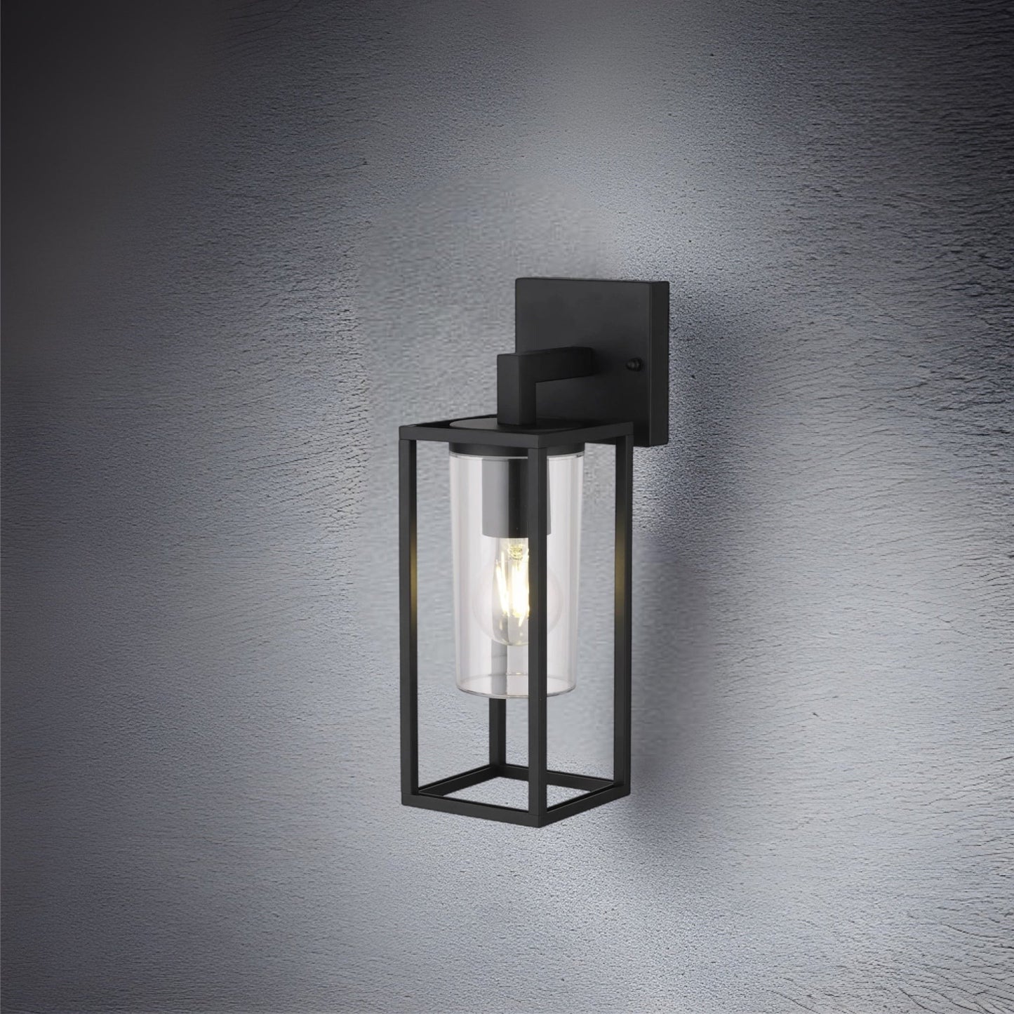 If you’re looking for a modern take on a traditional outdoor wall light, this black lantern wall light with clear diffuser is perfect for adding style and protection for your home. This classic design with a contemporary twist, styled with a metal lantern shape and fitted with a cylinder diffuser that allows the light to shine effectively. This product also contains an imposing black finish, making it ideal for any home design