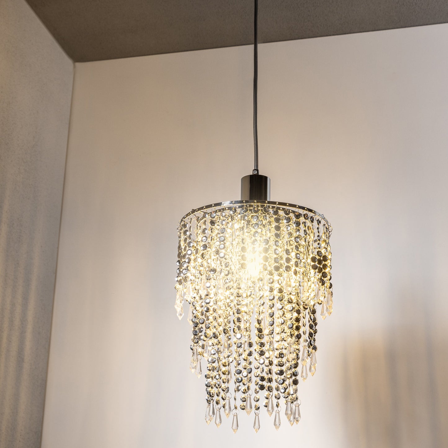 CGC LIZA Large Chandelier Crystal & Chrome Ceiling Light Shade