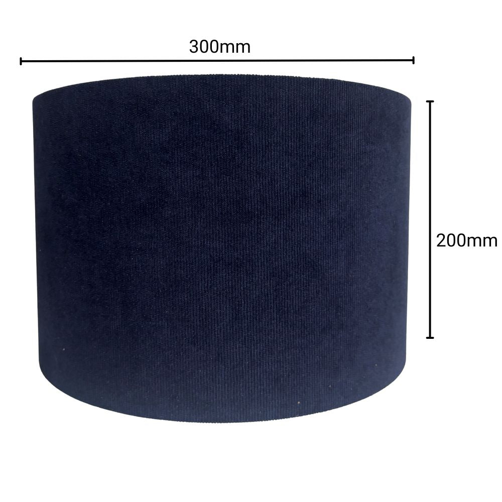 CGC LOLA Navy Corduroy 30cm Lampshade Matching Silk Inner