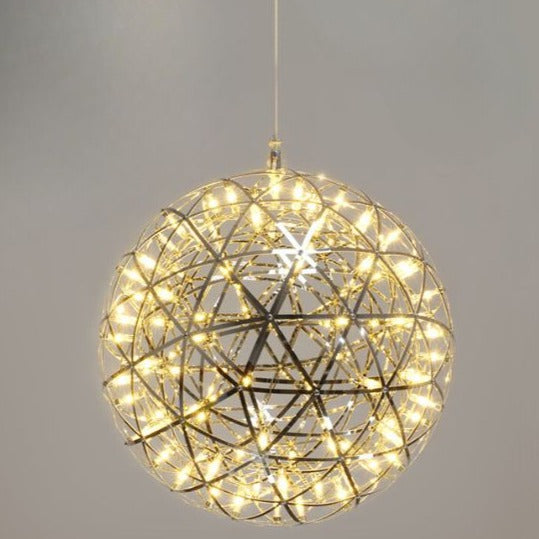 CGC FAWKES Warm White 40cm Chrome Large Silver Firework / Starburst Chandelier