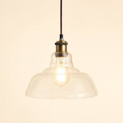 CGC GISELLE Clear Glass Dome Diner Lampshade