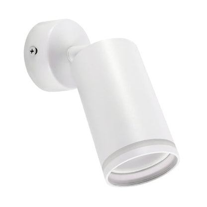 The white LED Oli spot light consists of a cylindrical spotlight, which can be tilted and adjusted on its own axis. The spotlight is attached to a circular base, which makes it equally suitable for mounting on walls and ceilings. Made of an aluminum body and powder coated white, this ceiling spot light design fits well into different spaces. Whether functional office or cozy home - the timeless lamp is an perfect for many types of use.