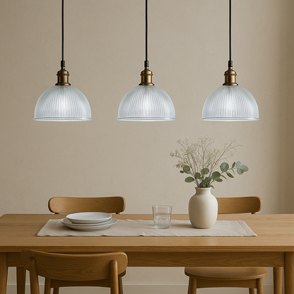 CGC TESS Clear Glass Ribbed Dome Lampshade