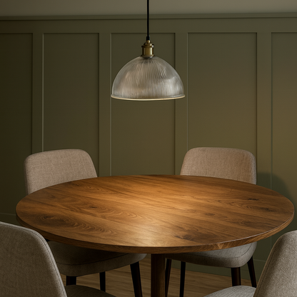 CGC TESS Clear Glass Ribbed Dome Lampshade