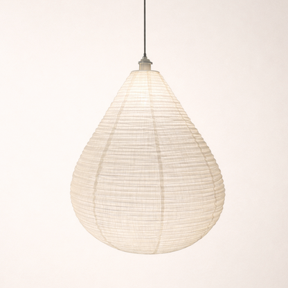 Mabel White Linen Extra Large Teardrop Shape Easy Fit Hand Made Lampshade