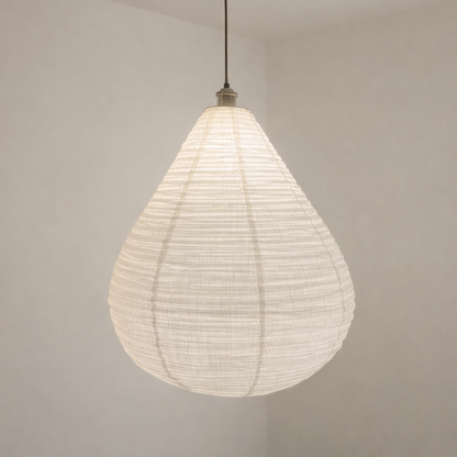 Mabel White Linen Extra Large Teardrop Shape Easy Fit Hand Made Lampshade