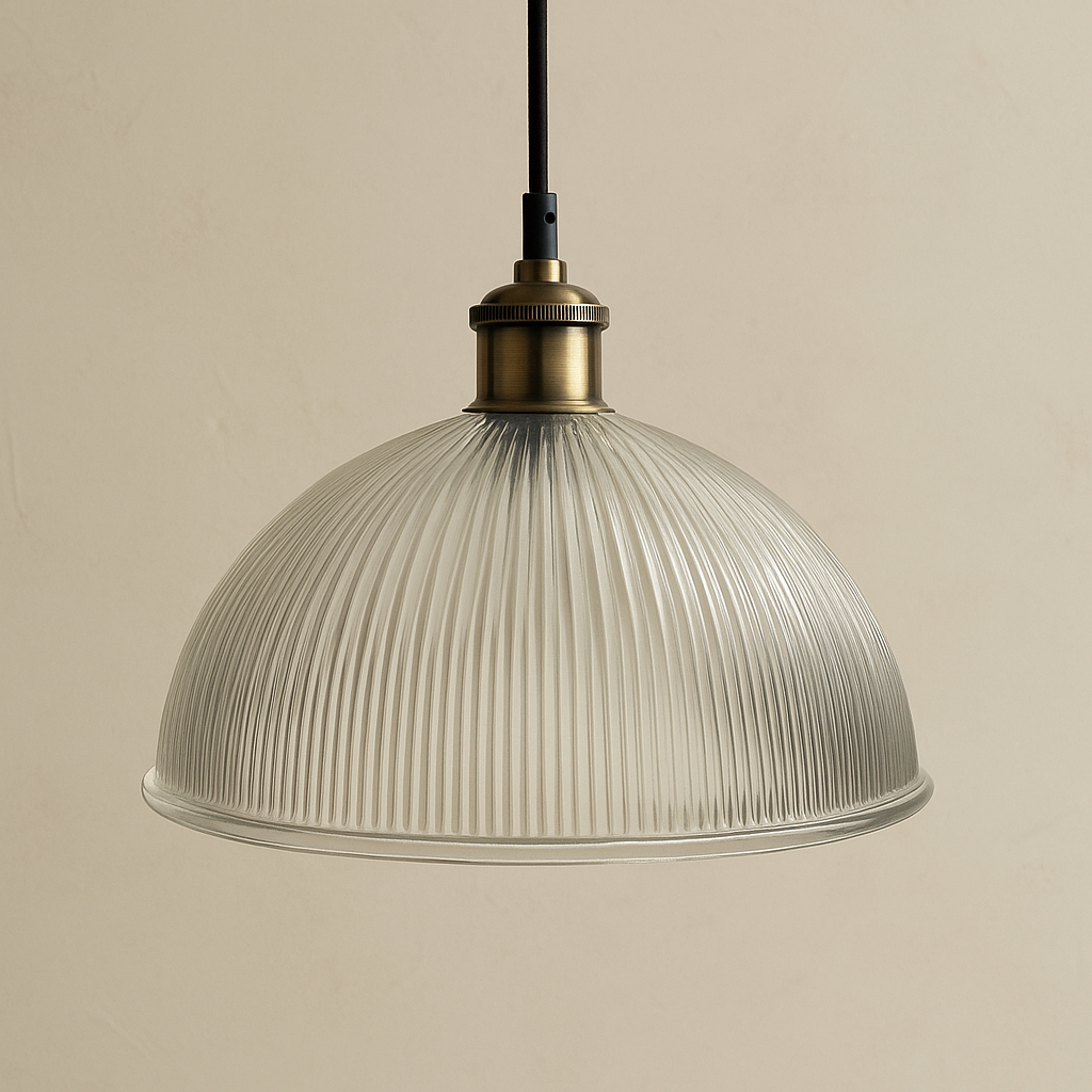 CGC TESS Clear Glass Ribbed Dome Lampshade