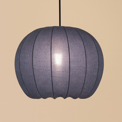 CGC LILA Navy Rounded Ribbed Stretch Cotton Fabric Lampshade