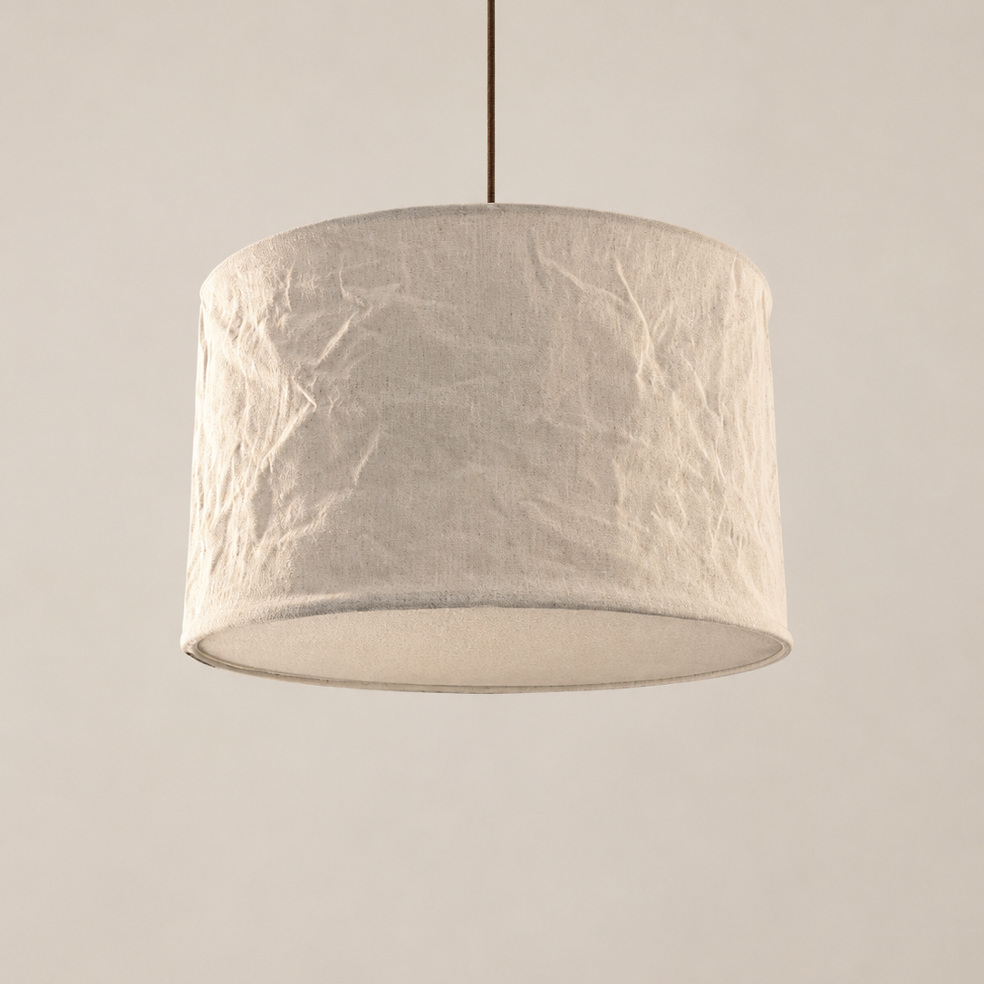 CGC Sicilia Oatmeal Linen Large 50cm Round Drum Diffuser Lampshade