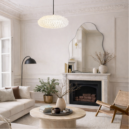 CGC Dolly White Ruffled Linen Extra Large Easy Fit Hand Made Lampshade