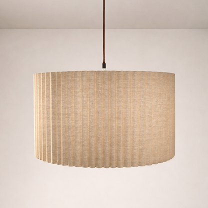 CGC Allegra Oatmeal Linen Fine Scallop Extra Large Drum Lampshade