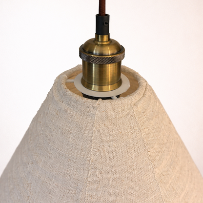 Mabel Oatmeal Linen Extra Large Teardrop Shape Easy Fit Hand Made Lampshade