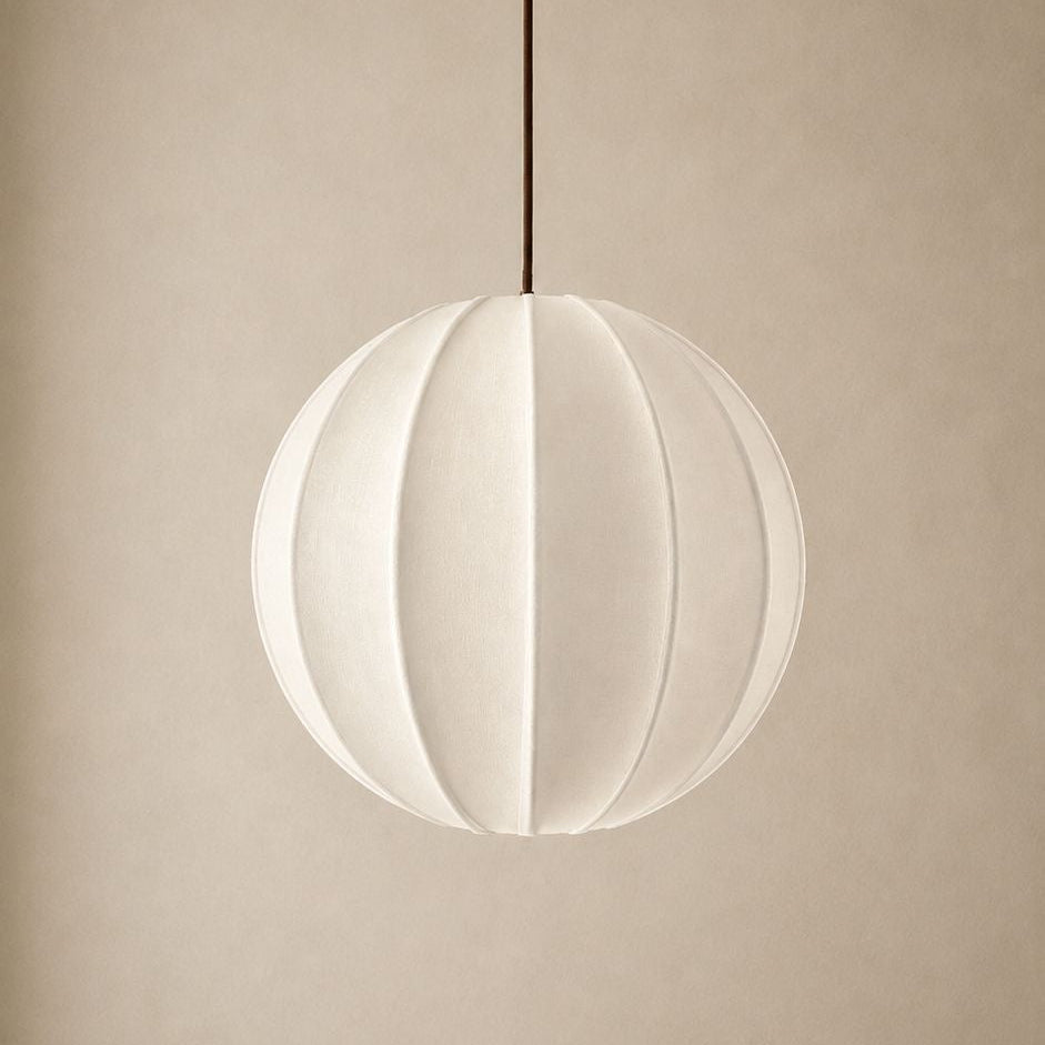 CGC Anica White Round Globe Stretched Fine Cotton Fabric Lampshade