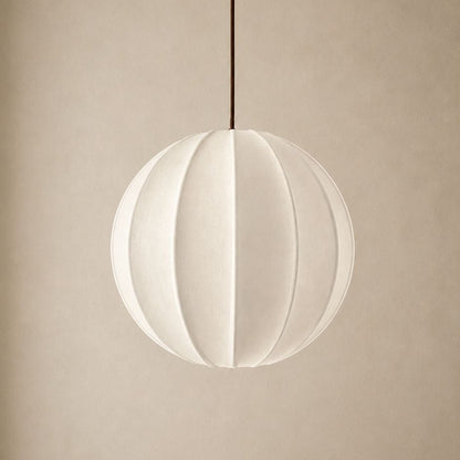 CGC Anica White Round Globe Stretched Fine Cotton Fabric Lampshade