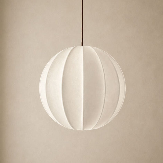 CGC Anica White Round Globe Stretched Fine Cotton Fabric Lampshade