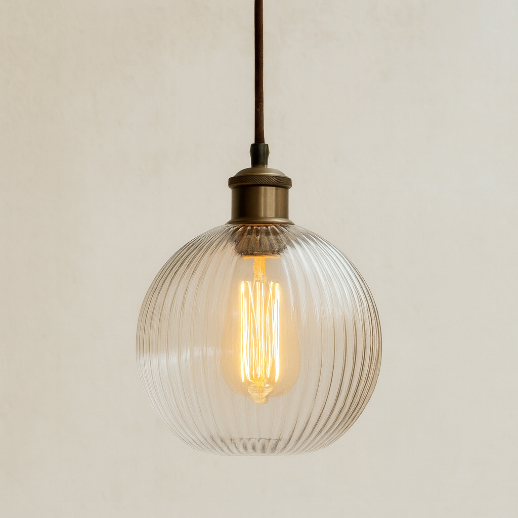 CGC EVA Ribbed Glass Globe Lampshade