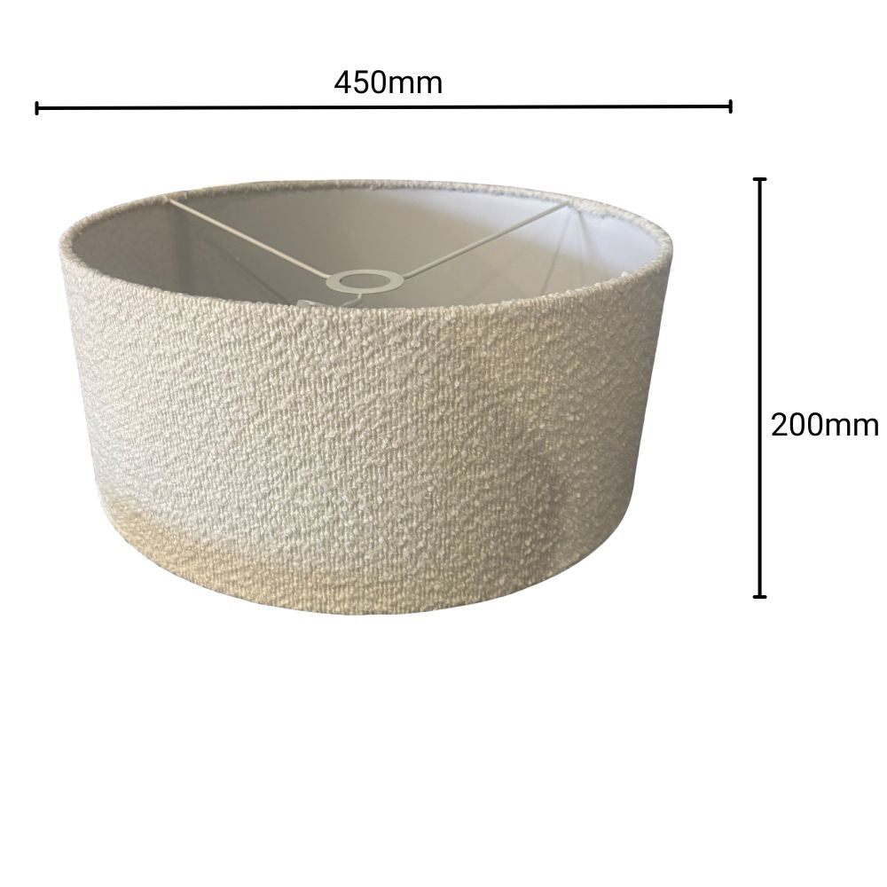 CGC PETRA 45cm Large White Boucle Ceiling or Table Lamp Shade