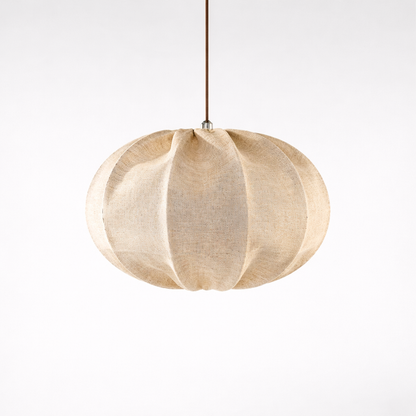 CGC Serafina Large Oval Oatmeal Loose Linen Fabric Lampshade