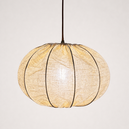 CGC Serafina Large Oval Oatmeal Loose Linen Fabric Lampshade