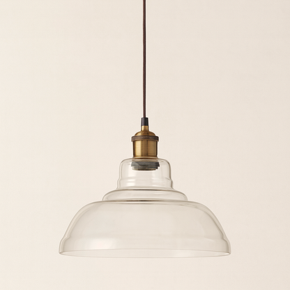 CGC GISELLE Clear Glass Dome Diner Lampshade