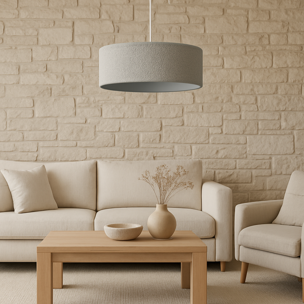 CGC PETRA 45cm Large Grey Boucle Ceiling or Table Lamp Shade