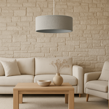 CGC PETRA 45cm Large Grey Boucle Ceiling or Table Lamp Shade