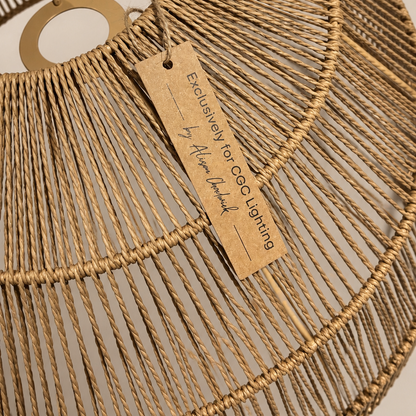 CGC Thalia Natural Woven String 50cm Dome Lampshade Hand Made Easy Fit