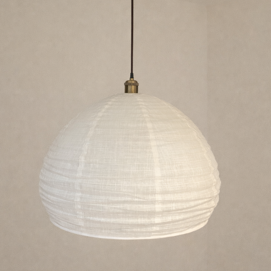 CGC Hester White Linen Extra Large Round Open Easy Fit Hand Made Lampshade