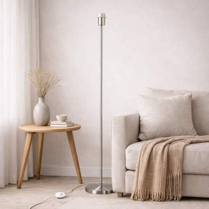 CGC Lena Brushed Nickel Straight Floor Lamp