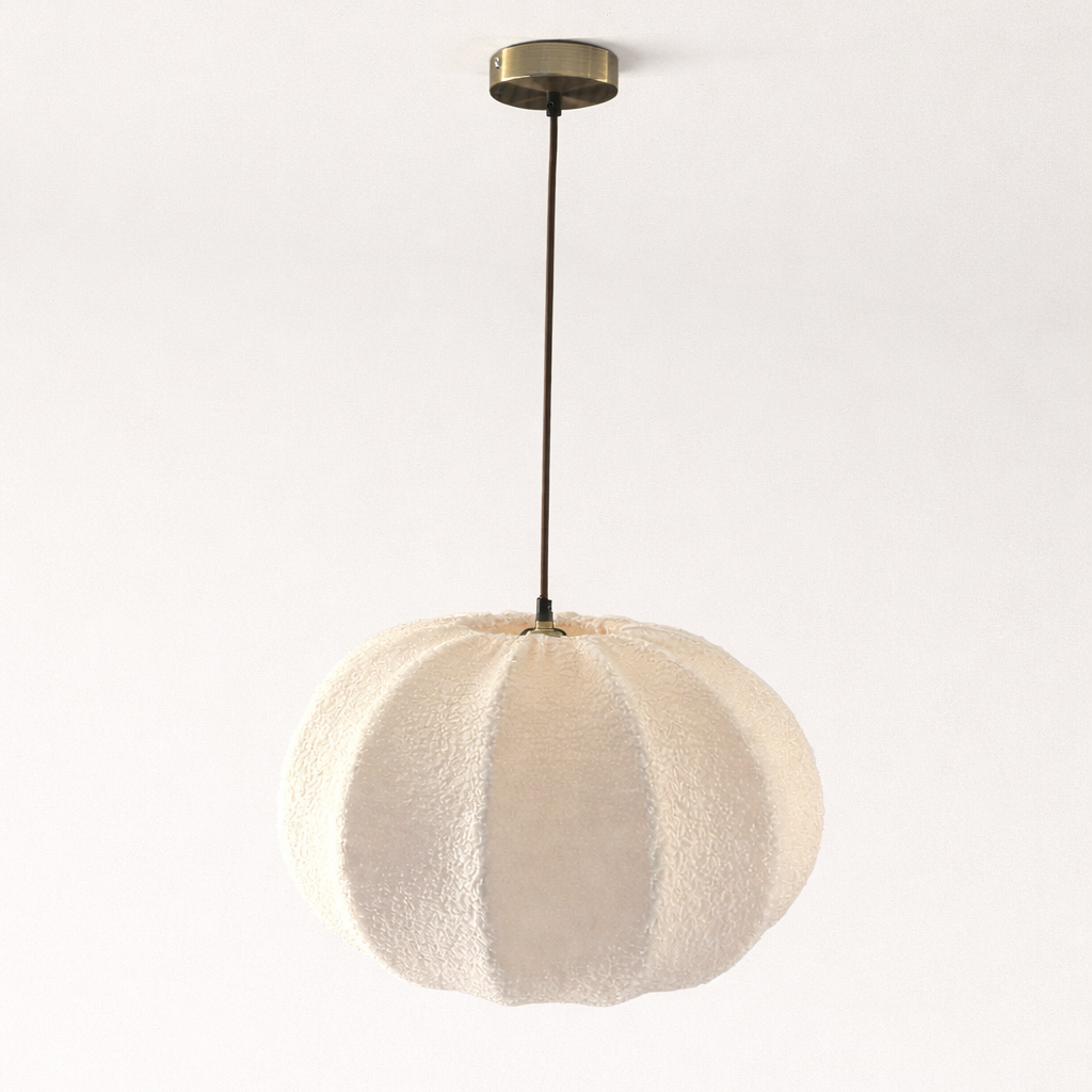 CGC Zita Large Oval Cream Soft Boucle Fabric Lampshade