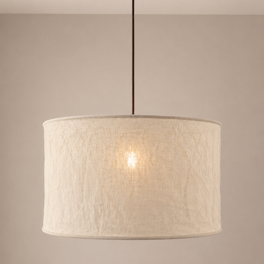CGC Sicilia Oatmeal Linen Large 50cm Round Drum Diffuser Lampshade
