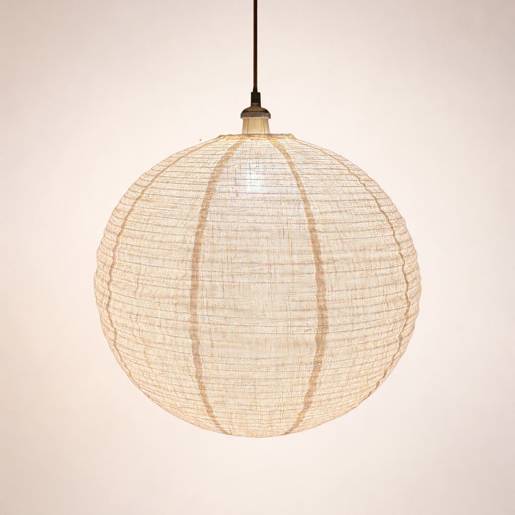 CGC Sybil Oatmeal Linen Extra Large Round Globe Easy Fit Hand Made Lampshade