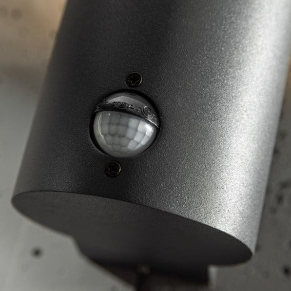 CGC BLUEBELL Dark Grey Cylinder Wall Light with PIR Motion Sensor