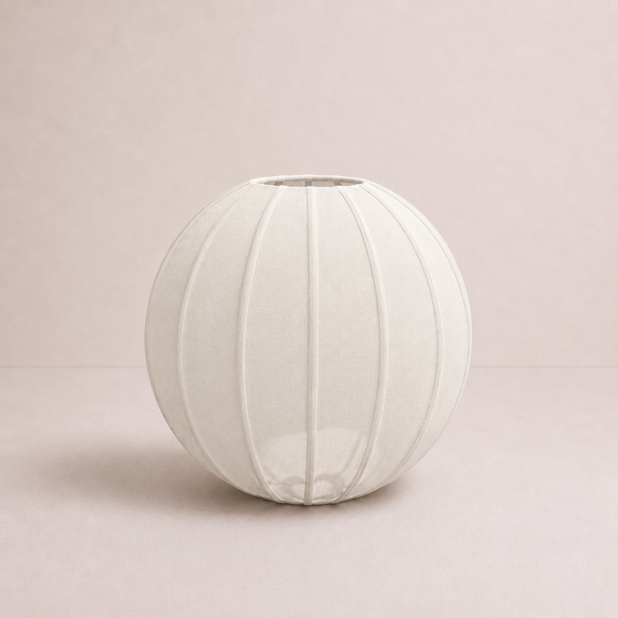 CGC Anica White Round Globe Stretched Fine Cotton Fabric Lampshade