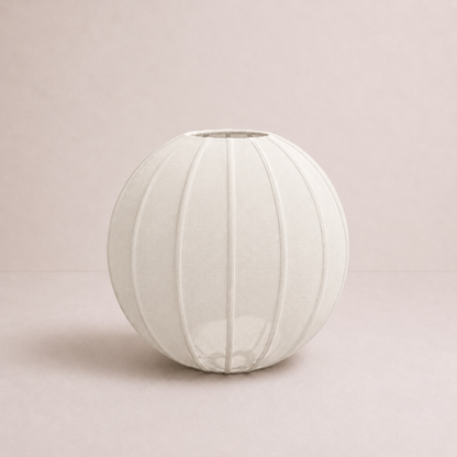 CGC Anica White Round Globe Stretched Fine Cotton Fabric Lampshade