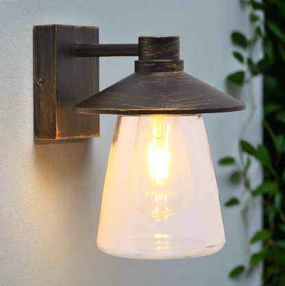 CGC CHESTER Antique Bronze Outdoor Wall  Light Lantern with Bell Shape