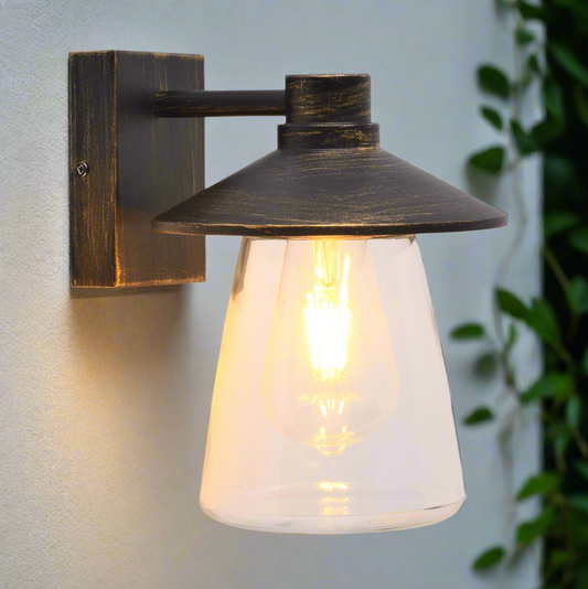 CGC CHESTER Antique Bronze Outdoor Wall  Light Lantern with Bell Shape