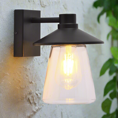 CGC CHESTER Black Outdoor Wall Light Lantern with Bell Shape