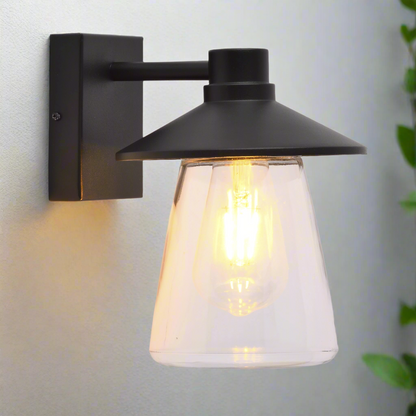 CGC CHESTER Black Outdoor Wall Light Lantern with Bell Shape