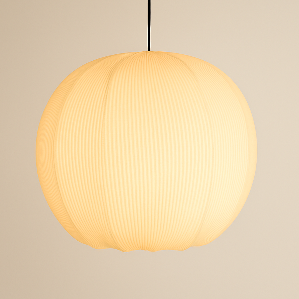 CGC LILA Cream Rounded Ribbed Stretch Cotton Fabric Lampshade