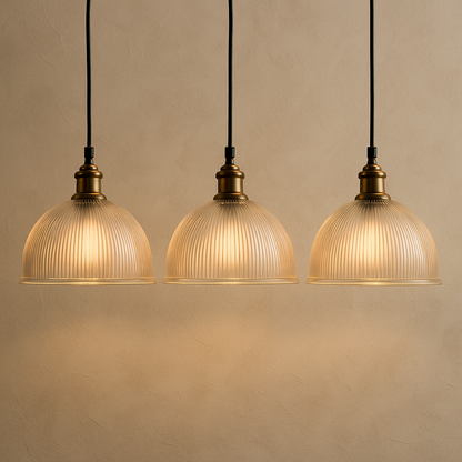 CGC TESS Clear Glass Ribbed Dome Lampshade