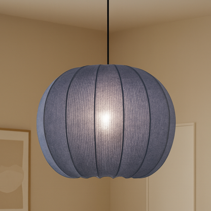 CGC LILA Navy Rounded Ribbed Stretch Cotton Fabric Lampshade