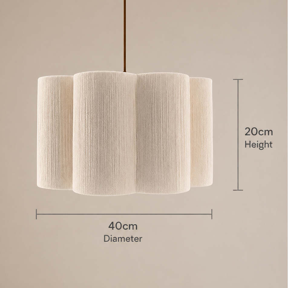 CGC Caterina Scalloped Cream Fine String Drum Lampshade Large 40cm